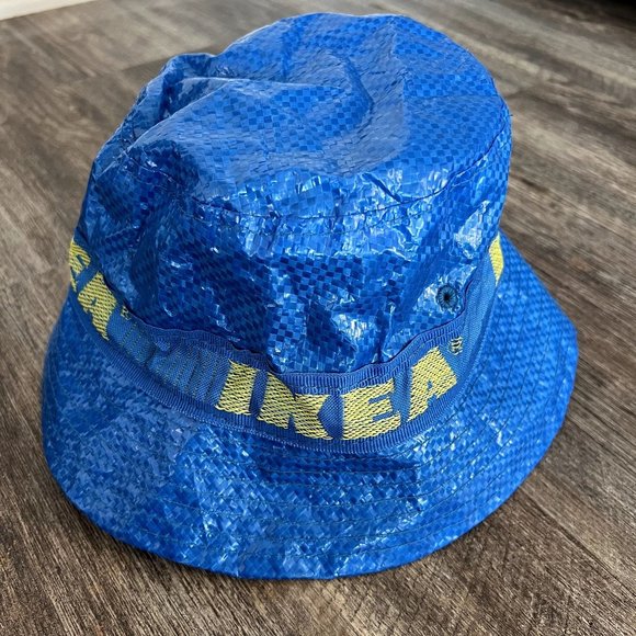 IKEA Limited Edition Bucket Hat Frakta With Lining Blue Yellow Waterproof - Picture 2 of 4